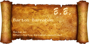 Bartos Barnabás névjegykártya