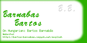 barnabas bartos business card